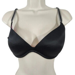 Victorias Secret PINK Scoopneck Black Bra Women Size 34D Underwire Padded